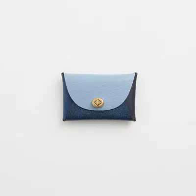 Coach Remade Colorblock Medium Pouch In Blue Glitter