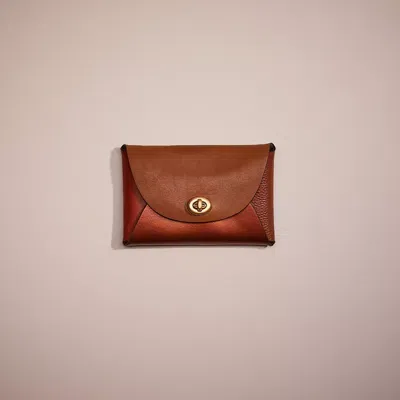 Coach Remade Colorblock Medium Pouch In Brown/multi
