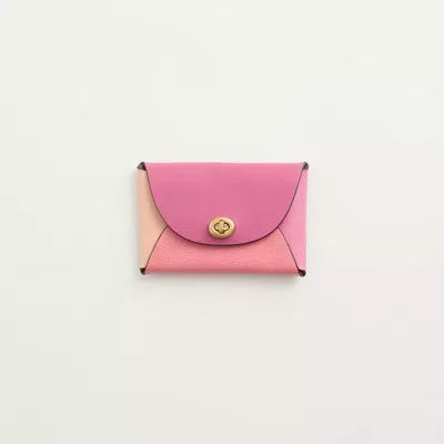 Coach Remade Colorblock Medium Pouch In Confetti Pink