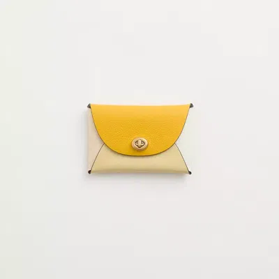 Coach Remade Colorblock Medium Pouch In Yellow Multi