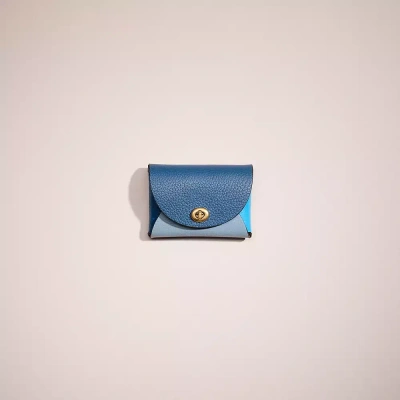 Coach Remade Colorblock Small Pouch In Blue Multi