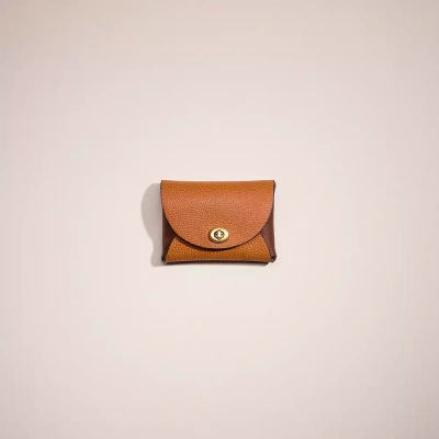 Coach Remade Colorblock Small Pouch In Brown/multi