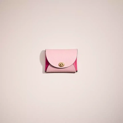Coach Remade Colorblock Small Pouch In Pink Multi