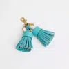 Coach Remade Colorblock Tassel Bag Charm In Aquamarine