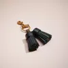 Coach Remade Colorblock Tassel Bag Charm In Dark Green Multi