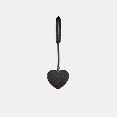 Coach Remade Heart Bag Charm In Black/grey