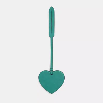 Coach Remade Heart Bag Charm In Emerald Green