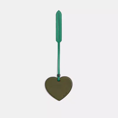 Coach Remade Heart Bag Charm In Green