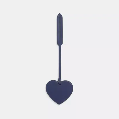 Coach Remade Heart Bag Charm In Navy