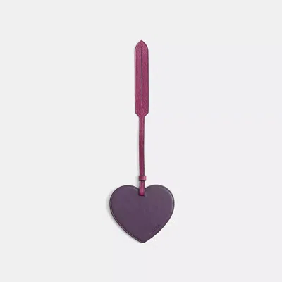 Coach Remade Heart Bag Charm In Purple