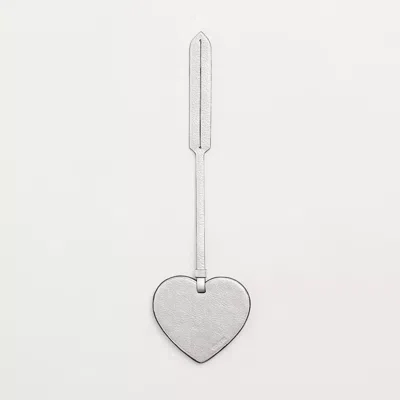 Coach Remade Heart Bag Charm In Silver Metallic