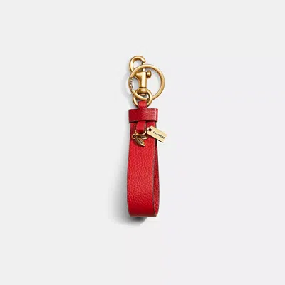 Coach Remade Key Chain With Charm In Red