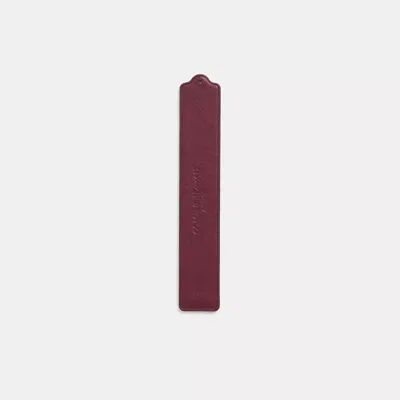 Coach Remade Leather Heat Crease Bookmark In Berry