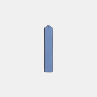 Pre-owned Coach Remade Leather Heat Crease Bookmark Denim Blue