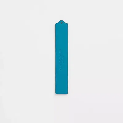 Coach Remade Leather Heat Crease Bookmark In Pacific Blue