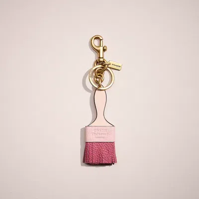 Coach Remade Paintbrush Bag Charm In Pink/multi