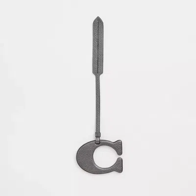 Coach Remade Signature Bag Charm In Gunmetal