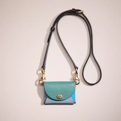 Coach Remade Small Colorblock Pouch Crossbody In Blue