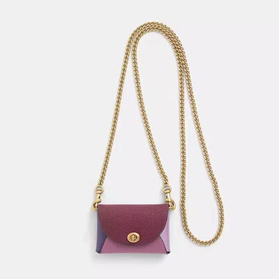 Coach Remade Small Colorblock Pouch Crossbody In Purple Multi