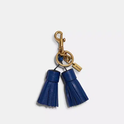 Coach Remade Tassel Bag Charm In Blue