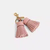 Coach Remade Tassel Bag Charm In Pink