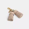Coach Remade Tassel Bag Charm In Tan