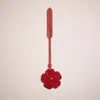 Coach Remade Tea Rose Bag Charm In Red Multi