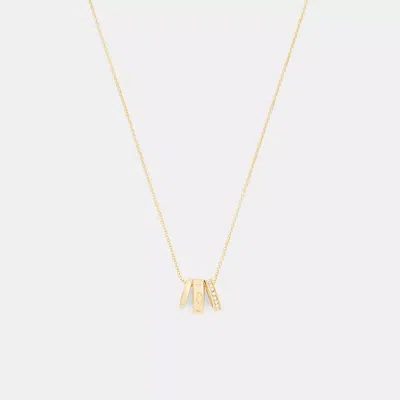 Coach Repeated C Rondelle Necklace In Gold