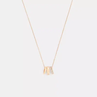 Coach Repeated C Rondelle Necklace In Gold