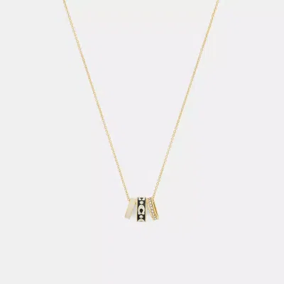 Coach Repeated C Rondelle Necklace In Gold