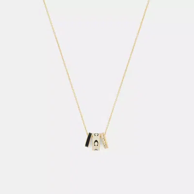 Coach Repeated C Rondelle Necklace In Gold