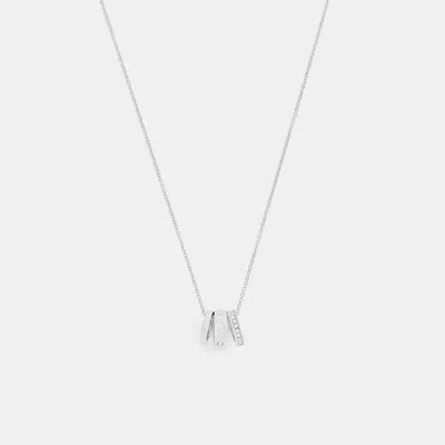 Coach Repeated C Rondelle Necklace In Metallic