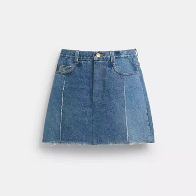 Coach Repurposed Denim Mini Skirt In Blue