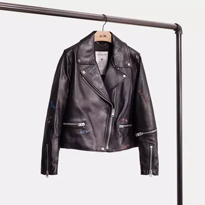 Coach Restored A Love Letter To New York Leather Biker Jacket In Black