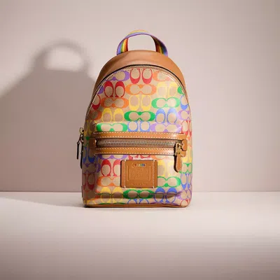 Coach Restored Academy Pack In Rainbow Signature Canvas In Burgundy