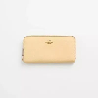 Coach Restored Accordion Zip Wallet In Brass/vanilla