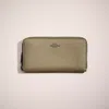 Coach Restored Accordion Zip Wallet In Pewter/army Green