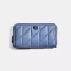Coach Restored Accordion Zip Wallet In Pewter/washed Chambray