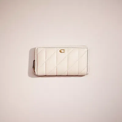 Coach Restored Accordion Zip Wallet With Pillow Quilting In Brass/chalk