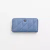 Coach Restored Accordion Zip Wallet With Pillow Quilting In Pewter/washed Chambray