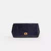 Coach Restored Alexa Turnlock Clutch In Brass/metallic Blue