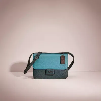 Coach Restored Alie Shoulder Bag In Colorblock In Pewter/retro Teal Multi