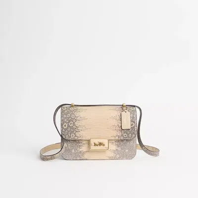Coach Restored Alie Shoulder Bag In Lizard In Brass/natural