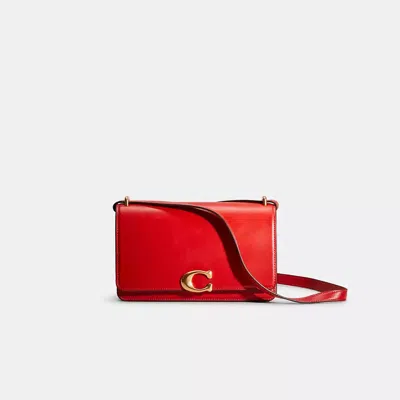 Coach Restored Bandit Shoulder Bag In Brass/bold Red