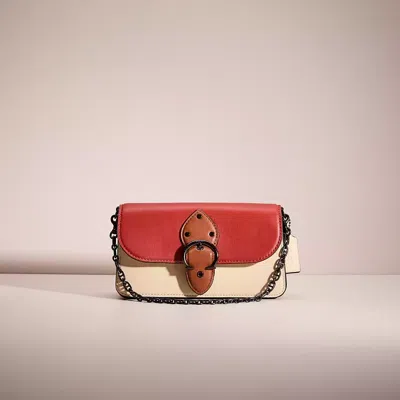 Coach Restored Beat Crossbody Clutch In Colorblock In Pewter/red Sand Ivory Multi