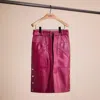 COACH RESTORED BELTED LEATHER SKIRT