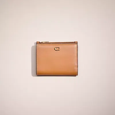 Coach Restored Bifold Snap Wallet In Brass/light Camel