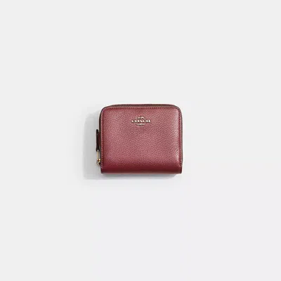 Coach Restored Billfold Wallet In Colorblock In Brass/wine Multi
