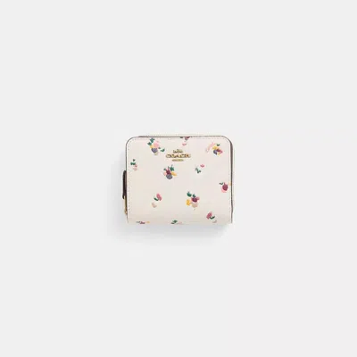 Coach Restored Billfold Wallet With Floral Print In Brass/chalk Multi