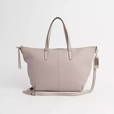 Coach Restored Bleecker Cooper Satchel In Silver/parchment